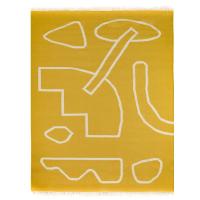 Ковер ручной работы из шерсти и хлопка Poetry and steps горчичного цвета, 160х230 см