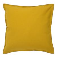 Чехол на подушку из фактурного хлопка горчичного цвета с контрастным кантом из коллекции essential, 45х45 см